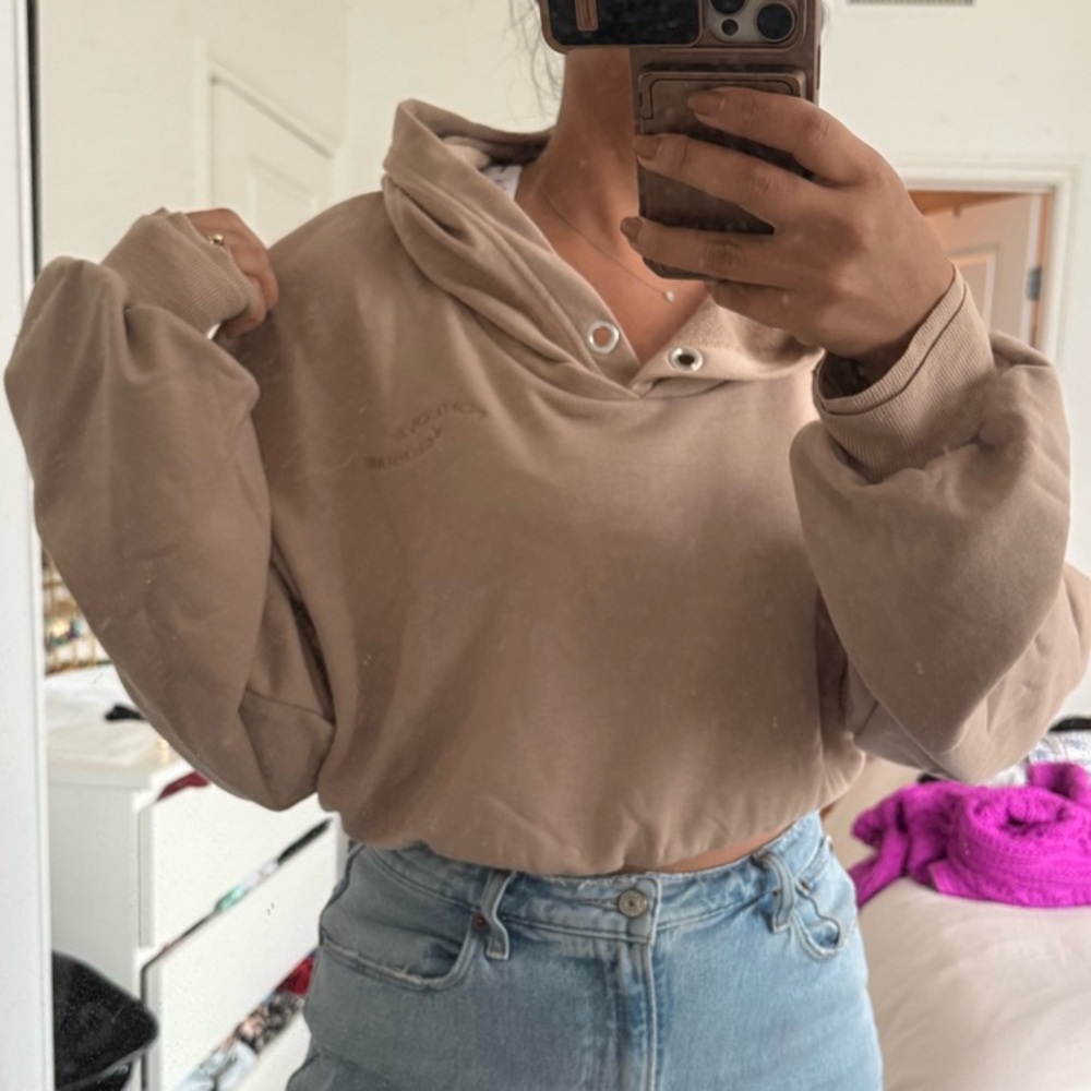 Casual Beige Hoodie for love and lemons